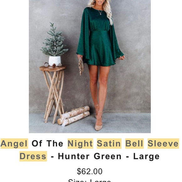 VICI NEW WITH TAGS: satin bell sleeved dress - Picture 1 of 3